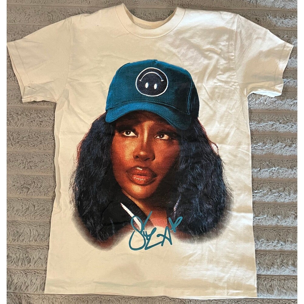 Headgear Classics SZA Portrait Graphic T-Shirt Cream Size Small NWT